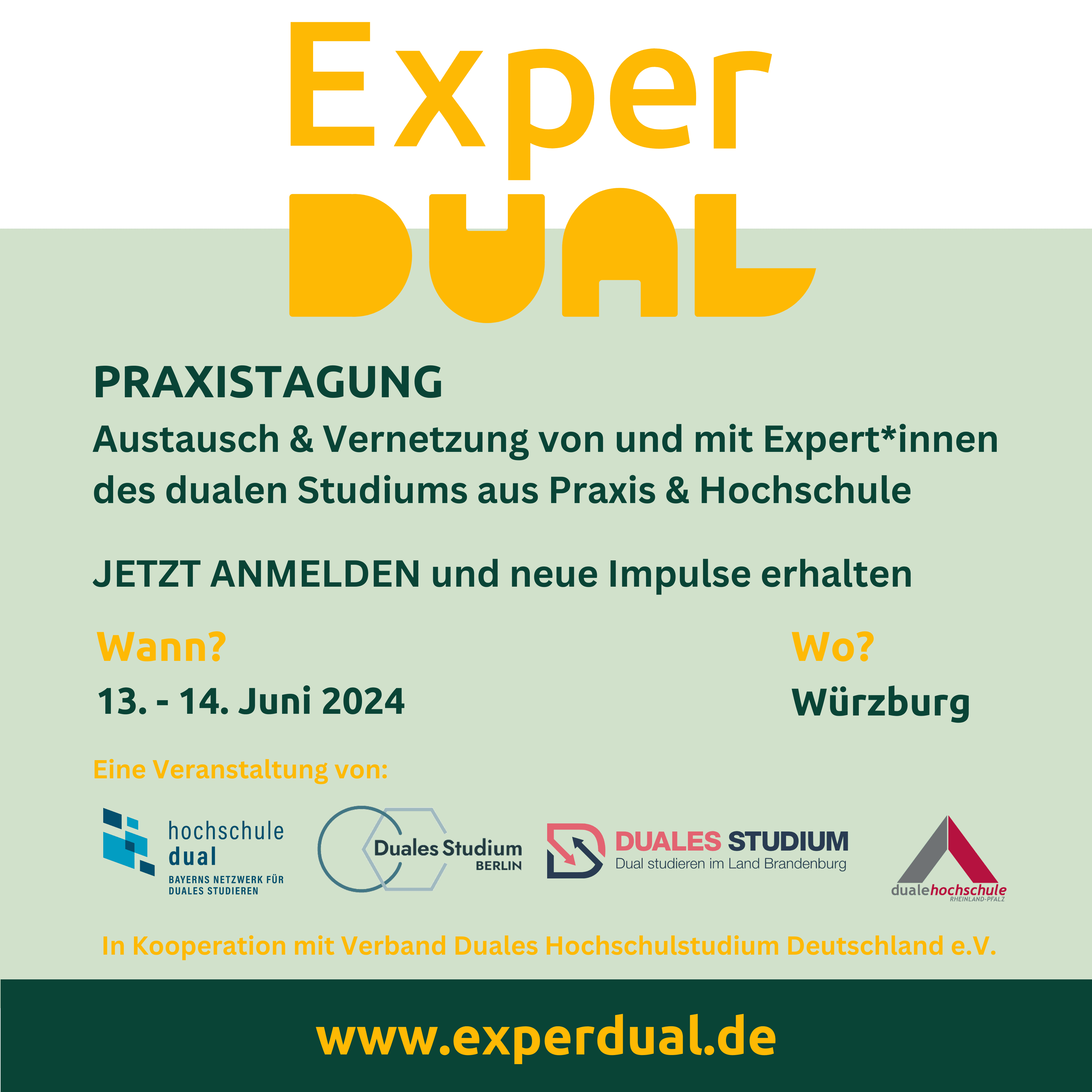 ExperDual vom 14. bis 14.06.2024 an der TH Würzburg-Schweinfurt