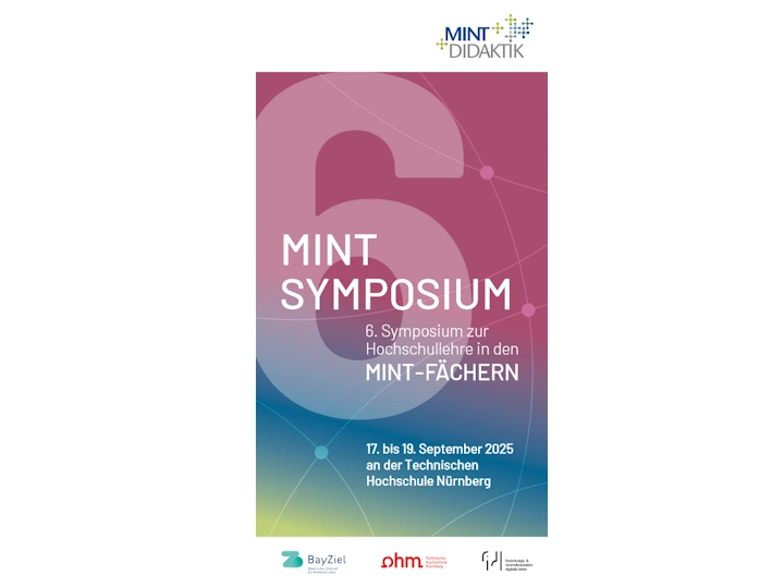 Die Vorderseite des Flyers für das 6. MINT-Symposium 2025 mit allen wichtigen Infos